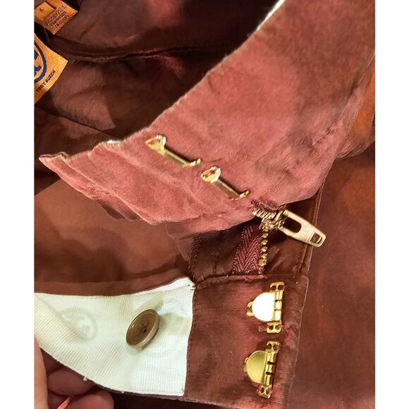 Women's Tori Burch Copper Wide Leg Silk Pants - Picture 5 of 8